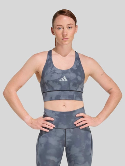adidas Training Biustonosz sportowy z nadrukiem z logo Czarny 4
