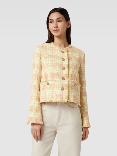 WHITE LABEL Blazer in Bouclé-Optik Gelb 4