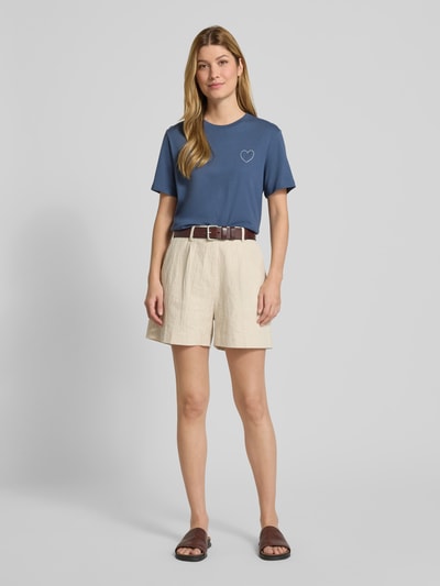 Vila T-shirt z okrągłym dekoltem model ‘SYBIL’ Szaroniebieski 1