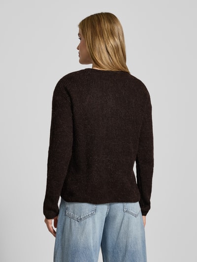 ICHI Kurtka z dzianiny z okrągłym dekoltem model ‘KAMARA’ Ciemnobrązowy 5