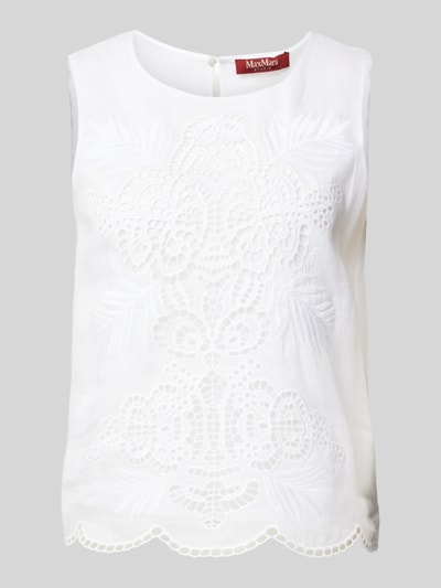 Max Mara Studio Tanktop met siergarnering, model 'EFESO' Wit - 1