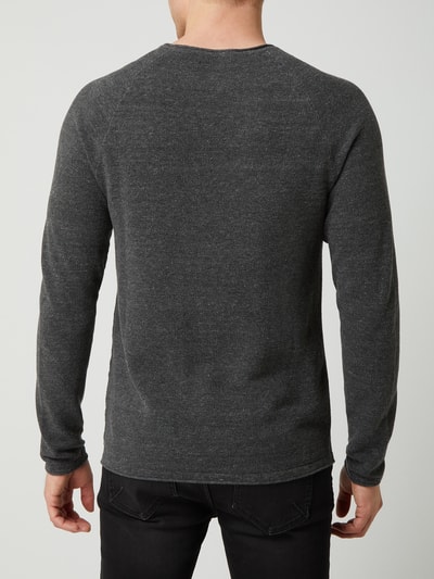 Jack & Jones Sweter z dzianiny z naszywką z logo model ‘HILL’ Antracytowy melanż 5