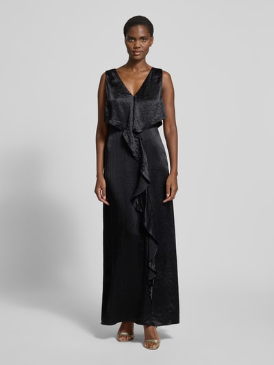 comma Midikleid mit V-Ausschnitt Modell 'EXPLORE' Black 4