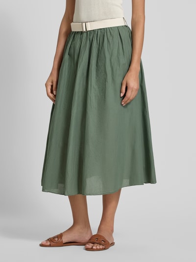 ZABAIONE Midirock mit Raffungen Khaki 4