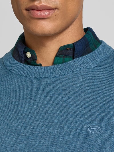 Tom Tailor Sweter z dzianiny o kroju regular fit z czystej bawełny Niebieski 3
