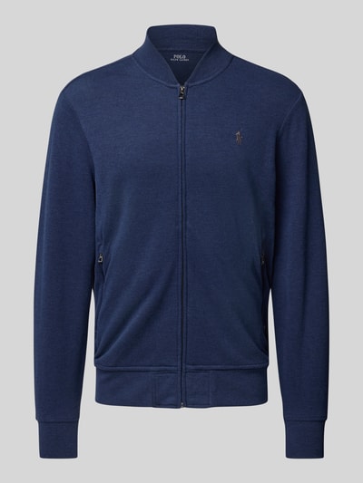 Polo Ralph Lauren Sweatjacke mit Logo-Stitching Modell 'BOMBER' Marine Melange 2