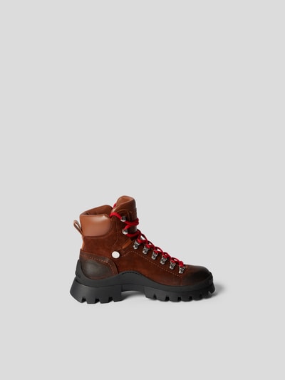 Dsquared2 Schnürboots mit Strasssteinen Cognac  4