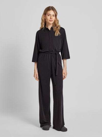 Jake*s Casual Jumpsuit mit Bindegürtel und Brusttasche Black 4