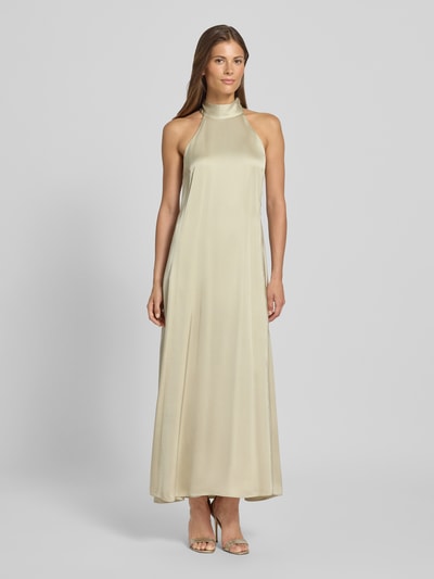 Samsøe Samsøe Maxikleid aus Viskose mit Stehkragen Hellgrau 4