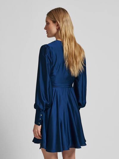 Swing Cocktailkleid in Wickel-Optik Blau 5