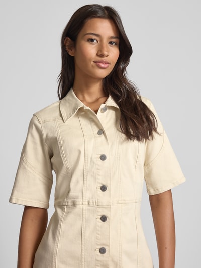 YAS Jeansjurk met knoopsluiting, model 'DIRMA' Offwhite - 3