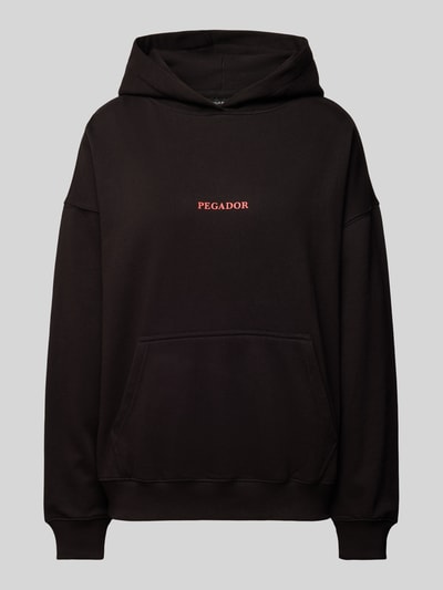 Pegador Oversized hoodie met labelprint, model 'REYNA' Zwart - 2