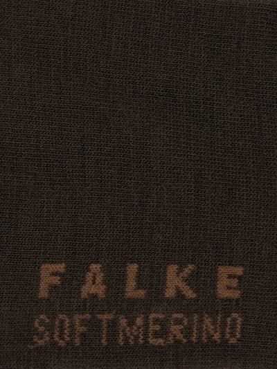 Falke Socken mit Label-Schriftzug Modell 'SOFTMERINO' Dunkelbraun 2