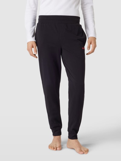 HUGO Sweatpants in effen design met elastische band Zwart - 4