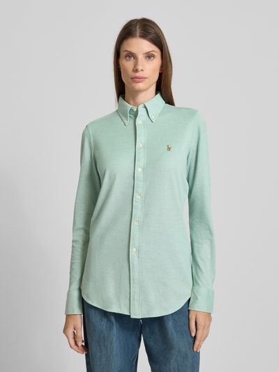 Polo Ralph Lauren Slim fit overhemdblouse met button-downkraag Olijfgroen - 4