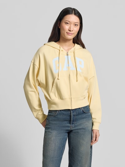 GAP regular fit sweatjack met logostitching model 'Heritage' Lichtgeel - 4