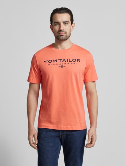 Tom Tailor Regular Fit T-Shirt aus reiner Baumwolle Koralle 4