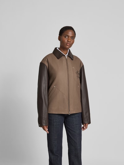 Kenzo Regular Fit Jacke aus Schurwoll-Mix Taupe 4