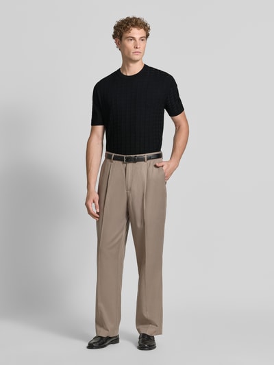 Armani Exchange Strickshirt aus Viskose-Mix mit Strukturmuster Black 1