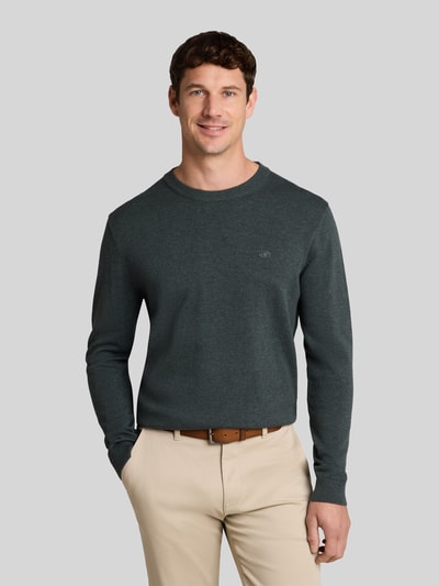 Tom Tailor Regular Fit Pullover aus reiner Baumwolle Oliv 4