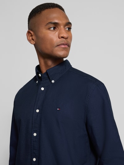 Tommy Hilfiger Regular Fit Freizeithemd aus reiner Baumwolle Marine 3