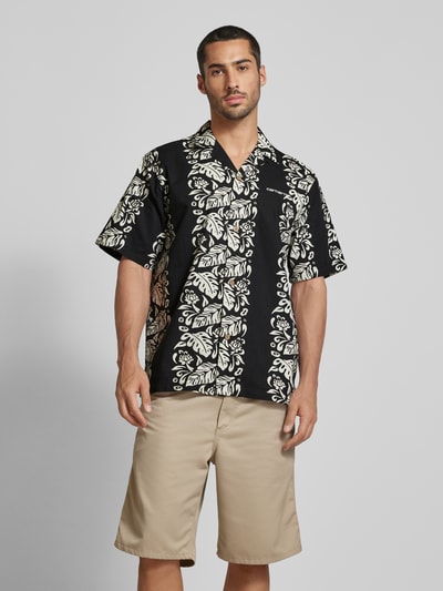 Carhartt Work In Progress Regular Fit Freizeithemd mit Allover-Muster Modell 'FLORAL' Black 4