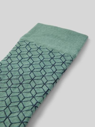 DillySocks Sokken met motiefstitching, model 'Dove Green Dice' Grafiet - 2