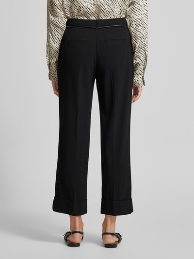 Zero Regular fit stoffen broek met strikceintuur Zwart - 5