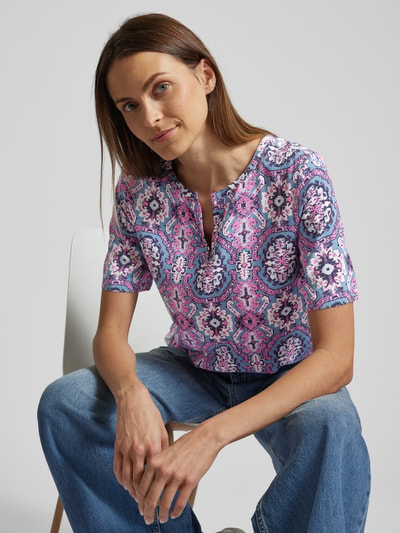 Montego Bluse mit Allover-Muster Rauchblau 3