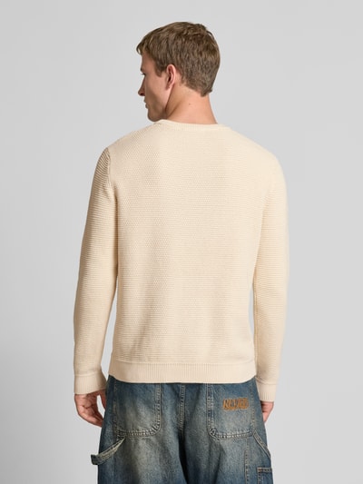 REVIEW Gebreide pullover met structuurmotief Ecru - 5