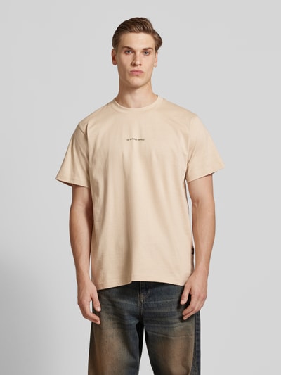 G-Star Raw T-shirt met labelprint Beige - 4