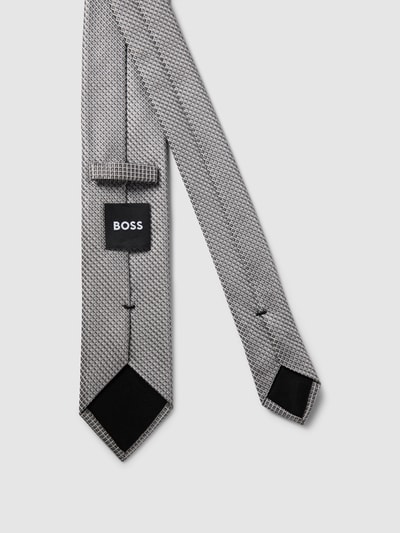 BOSS Slim Fit Krawatte mit Allover-Muster Taupe 3