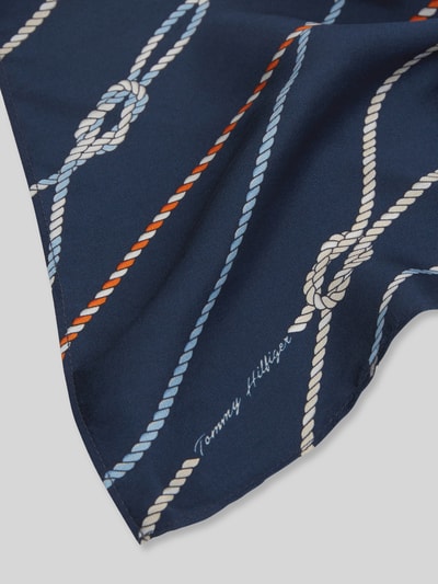 Tommy Hilfiger Sjaal van pure zijde met logo-opschrift Blauw - 4