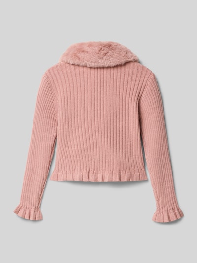 Mayoral Strickjacke mit Kunstfellbesatz Rosa 3