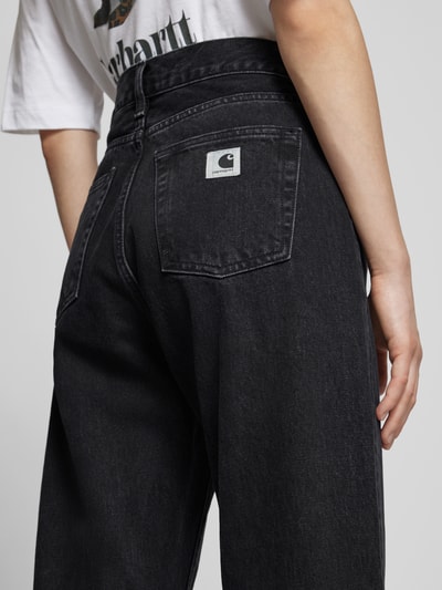 Carhartt Work In Progress Straight fit high waist jeans, model 'Noxon' Metallic zwart - 3