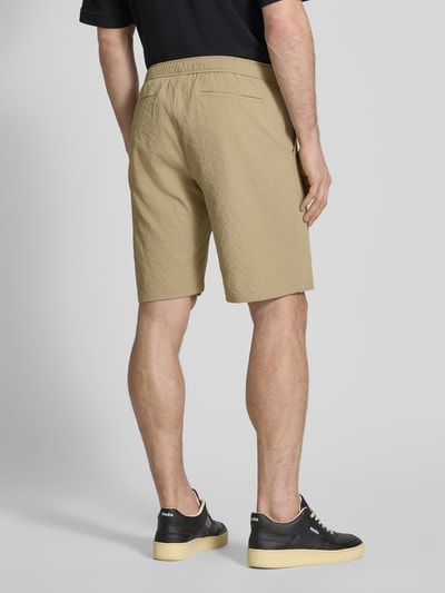JAKE*S STUDIO MEN Shorts mit Gürtel und Gesäßtaschen Taupe 5