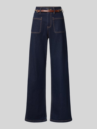 s.Oliver BLACK LABEL Relaxed Fit Jeans mit Doppelgürtel Detail Jeansblau 1