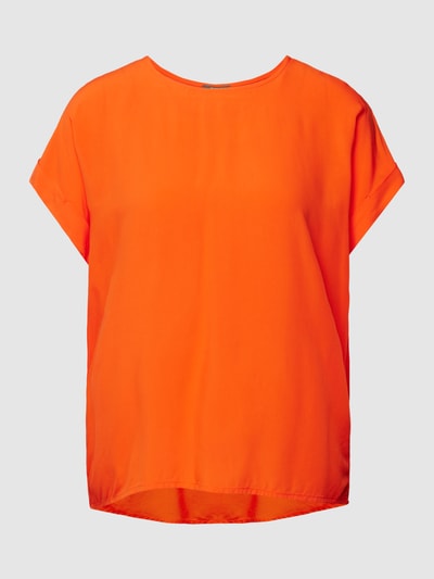 Montego Blouseshirt van pure viscose met stolpplooi Donkeroranje - 2