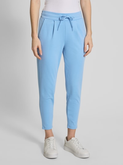 ICHI Slim Fit Bundfaltenhose mit verkürztem Schnitt Modell 'KATE' Hellblau 4