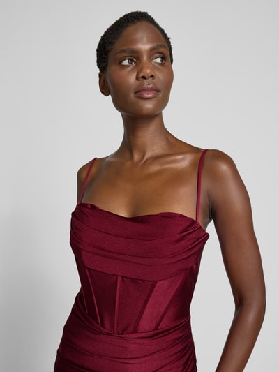 Mascara Avondjurk met loopsplit Rood - 3