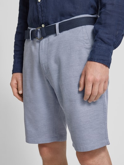 Christian Berg Men Regular Fit Bermudas mit Stoffgürtel Jeansblau 3