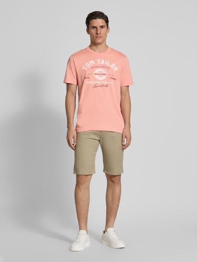 Tom Tailor Regular Fit T-Shirt aus reiner Baumwolle Rosa 1