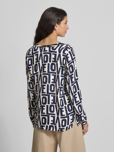 Milano Italy Blouseshirt met V-hals Marineblauw - 5