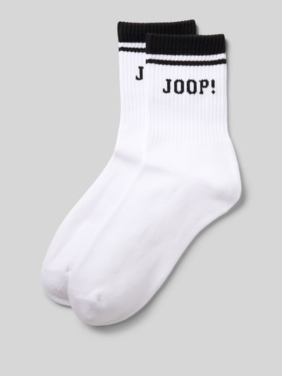 JOOP! Collection Sokken met labelstitching in een set van 2 paar Wit - 1