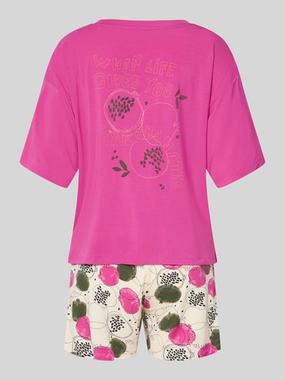 SCHIESSER Korte pyjama in allover-look Felroze - 3