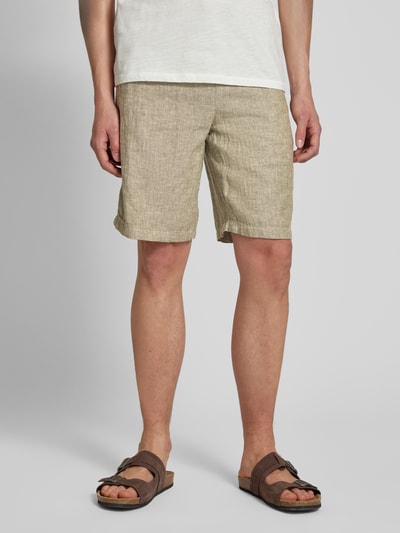 Blend Regular Fit Leinenshorts mit Tunnelzug Modell 'MORGAN' Oliv 4