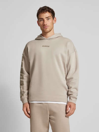 Guess Activewear Hoodie met labeldetail, model 'DALIM' Beige - 4