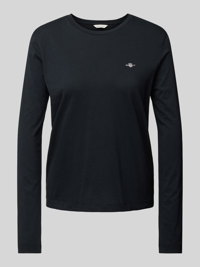 Gant Longsleeve mit Label-Stitching Black 2