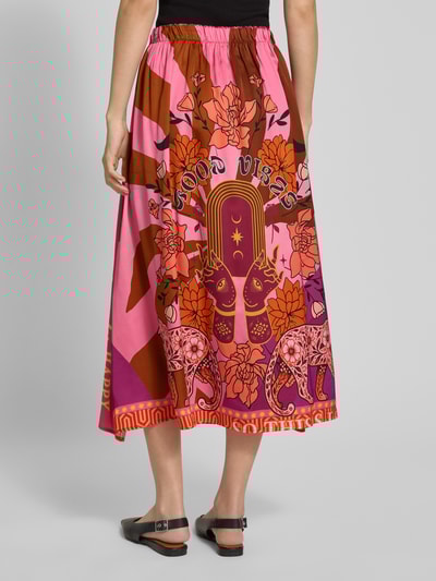 miss goodlife Midirock aus Viskose mit elastischem Bund Pink 5