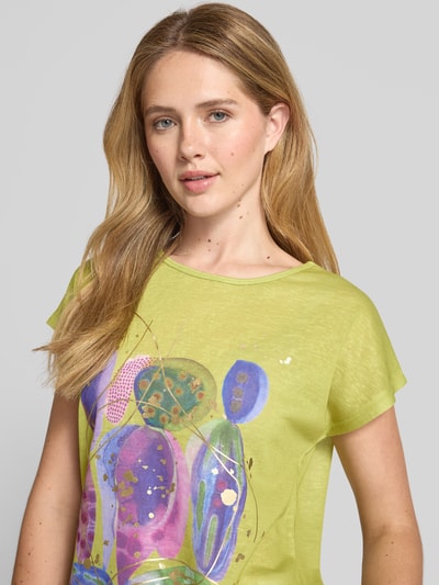 Christian Berg Woman T-shirt z nadrukowanym motywem Jabłkowozielony 3